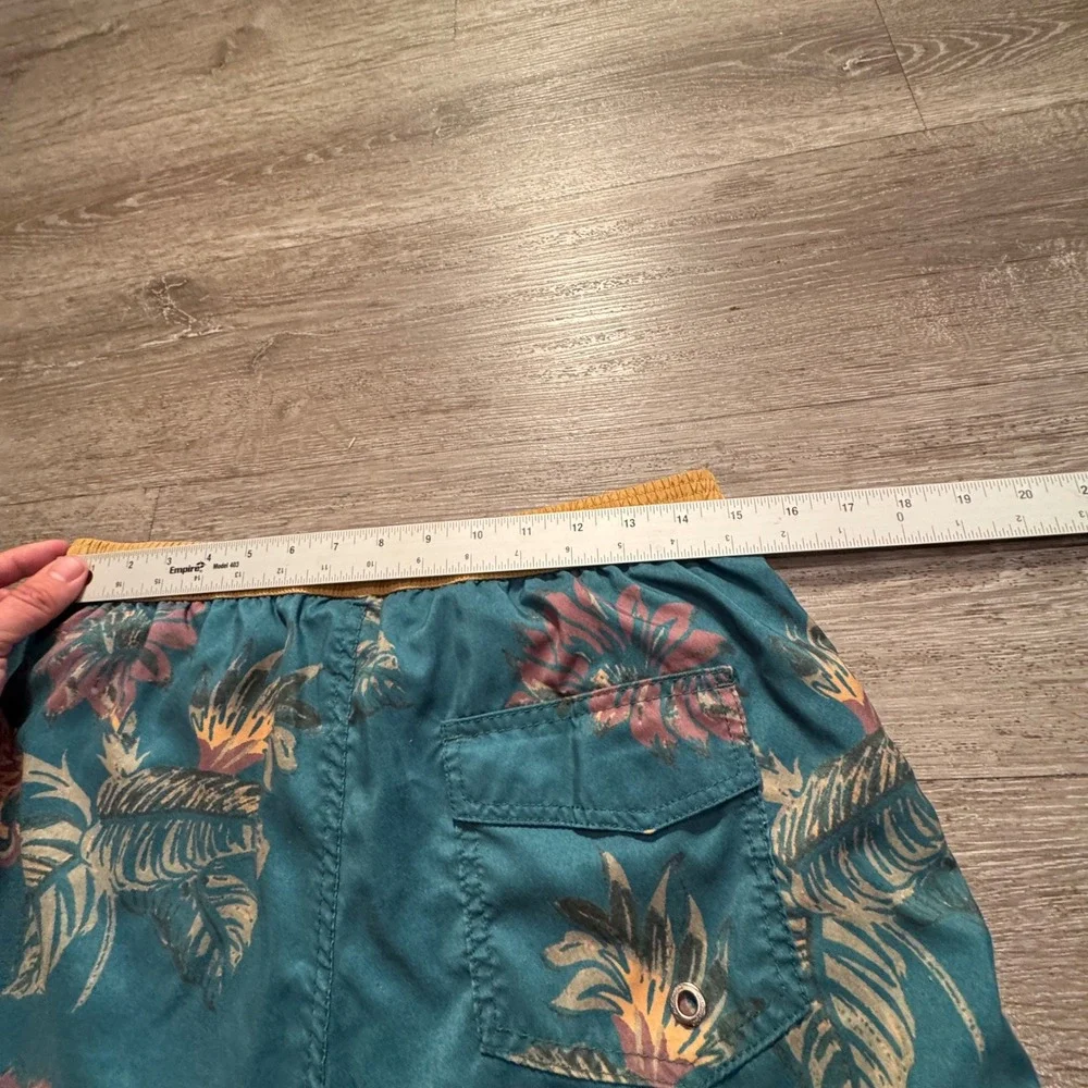 Maamgic Swim Trunks Mens Medium Blue Floral Mesh Lined Board Shorts Tropical